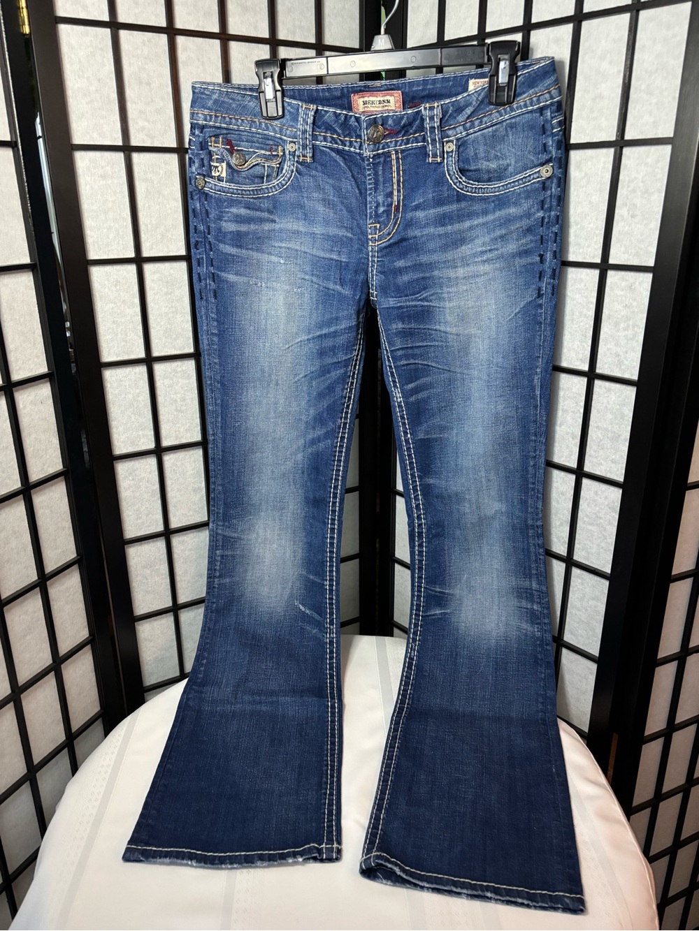 MEK Women's Blue Stretch Bootcut Jeans